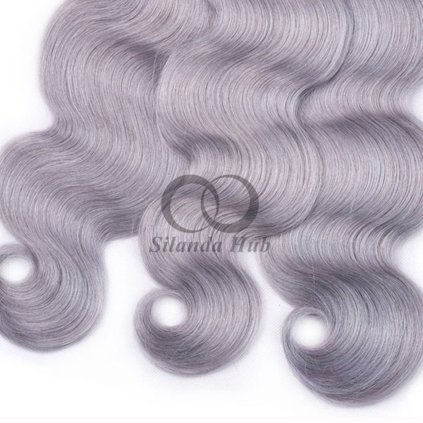 Grey Body Wave Remy Human Hair Bundles Sew In Weave Bundles Brazilian Bundle Deals