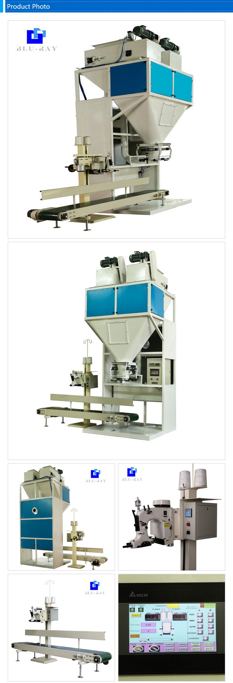 Semi Auto 20kg 50kg Aluminum Sulfate Belt Packing Machine