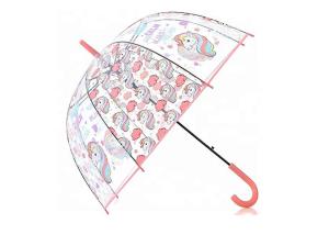 China Gift Dome Style Transparent Unicorn Umbrella , Clear Plastic Bubble Umbrella wholesale