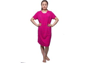 China Breathable Ladies Summer Stripped Pajamas Viscose / Elasthan Short Sleeveless wholesale