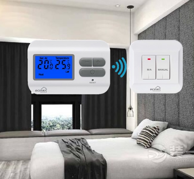 Large LCD 6 A Gas Bolier Digital Wireless Room Thermostat