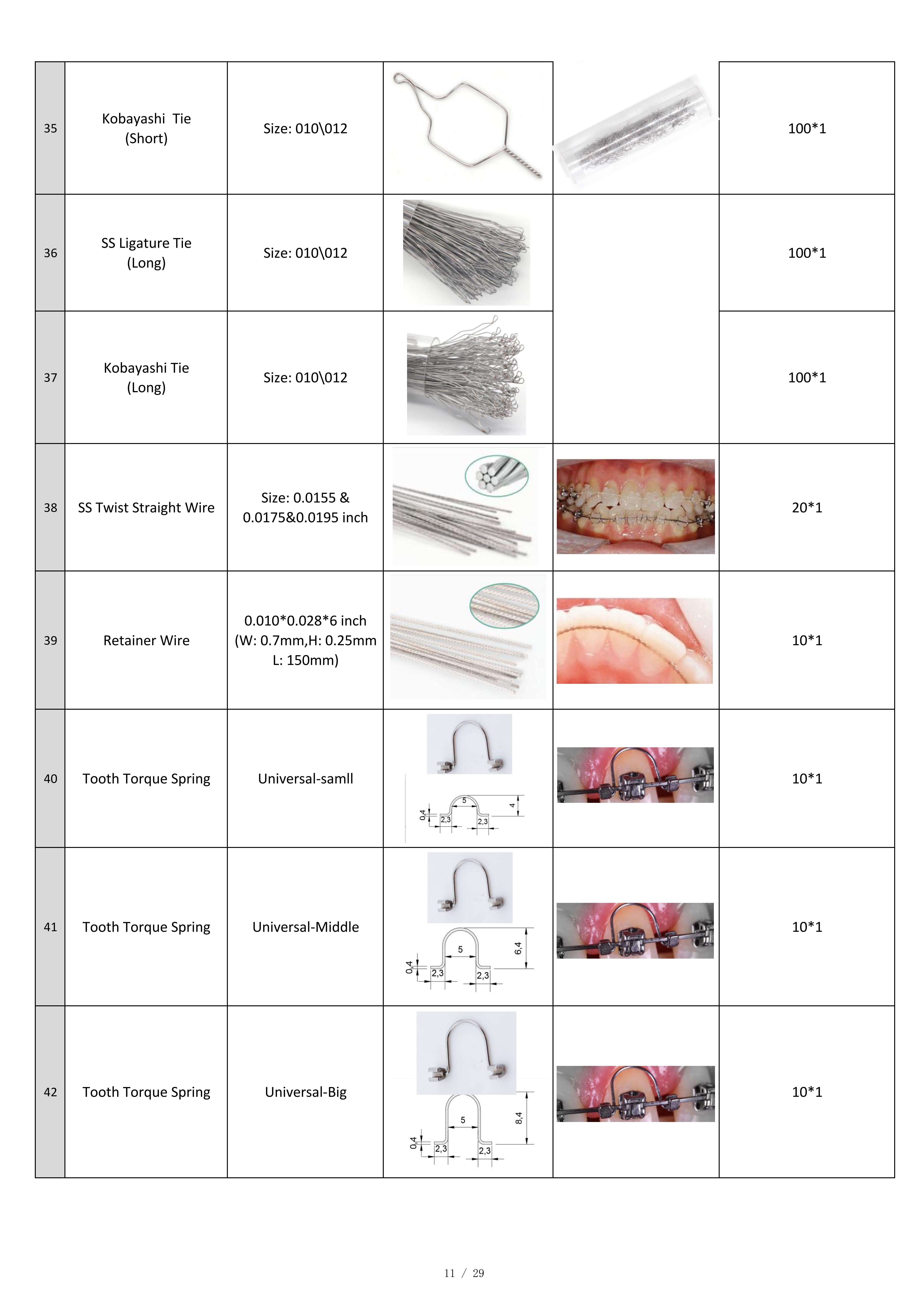 CCC Certified Class I Orthodontic Accessory ALS TMA Wires 0.012/14/16/18/20mm