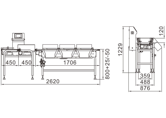 Food Package 62m/Min 150g Weight Sorting Machine