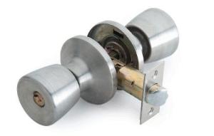 China Key Lock Door Knob Brass / Zinc Bedroom Door Knobs , Double Keyed Door Knob 35-55mm Thickness wholesale