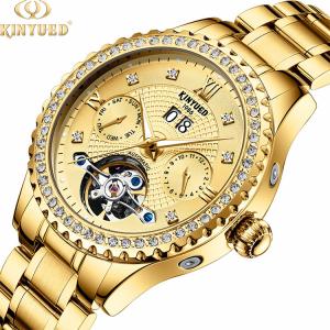 China KINYUED Luxury Watch Brands Custom Water Resistant 3ATM Stainless Steel Men Watch wholesale