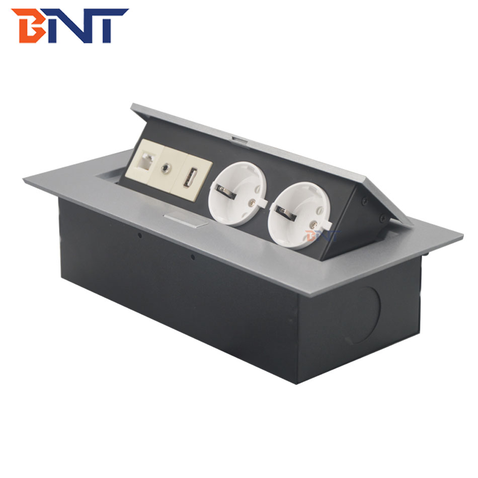 Hottest EU power pop up type office table electric socket box with usb
