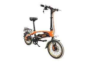 China 250W Collapsible Electric Bike Orange Small Commuter Electric Bike Folding wholesale
