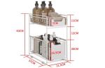 37L*21.5W*43Hcm Stainless Steel Kitchenwares 2 Tier Kitchen Storage Rack