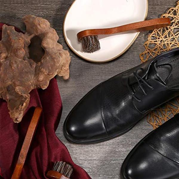 Bristles Horsehair Wooden Shoe Brush Cleaning Polish
