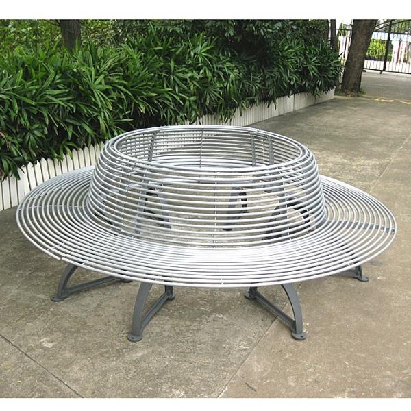 Outdoor Farmhouse Round Tree Benches With Sandblast Zinc Spraying Powder Coating