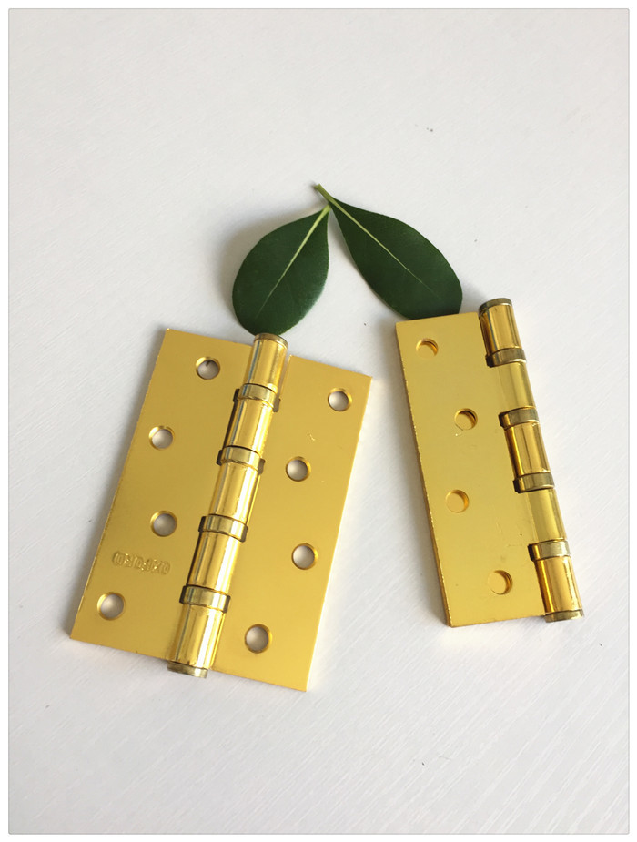 Heavy Four Steel Circle Residential Ball Bearing Door Hinges Soft Closing Flat Head Metal