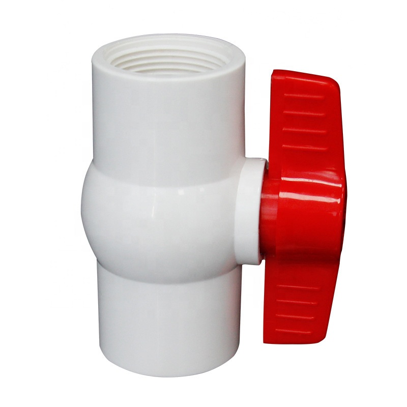 Standard Length 2" PVC Compact Ball Valve for White Plumbing Materials in White Color
