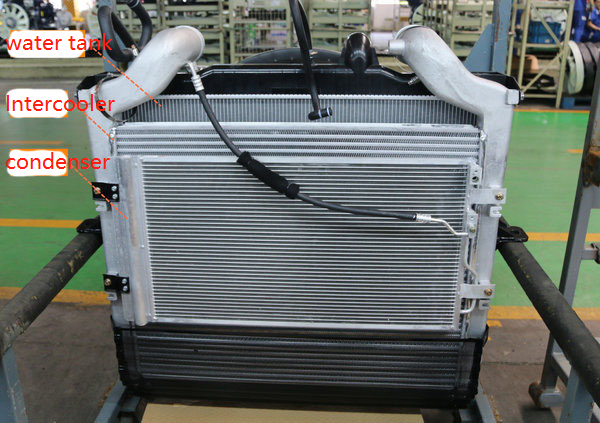 Doosan DX225 DB58 Radiator Assembly in Silver Material with 15kg Weight and DB58 Engine