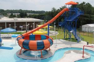 China Fiberglass Water Park Slide Single Rider Space Bowl Water Slide 12m Height wholesale