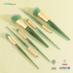 Rhinestone Glitter Crystal Plastic Makeup Brushes OEM Vegan Artist 7pcs Makeup