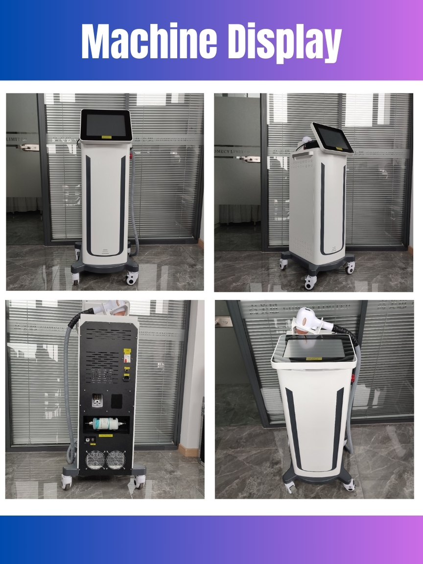 755 808 940 1064nm Diode Laser Hair Removal Device 4 Wavelength with 12*24mm/12*28mm Spot Size