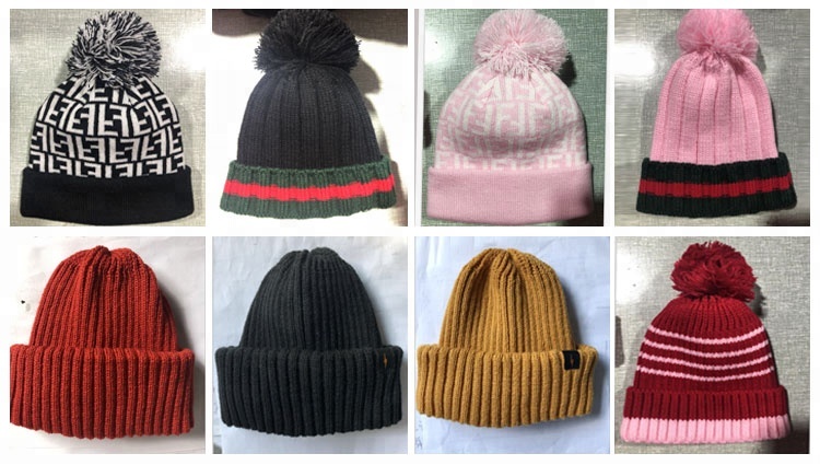 Lightweight Multi Colored Knit Beanie Hats Moisture Wicking Winter Protection