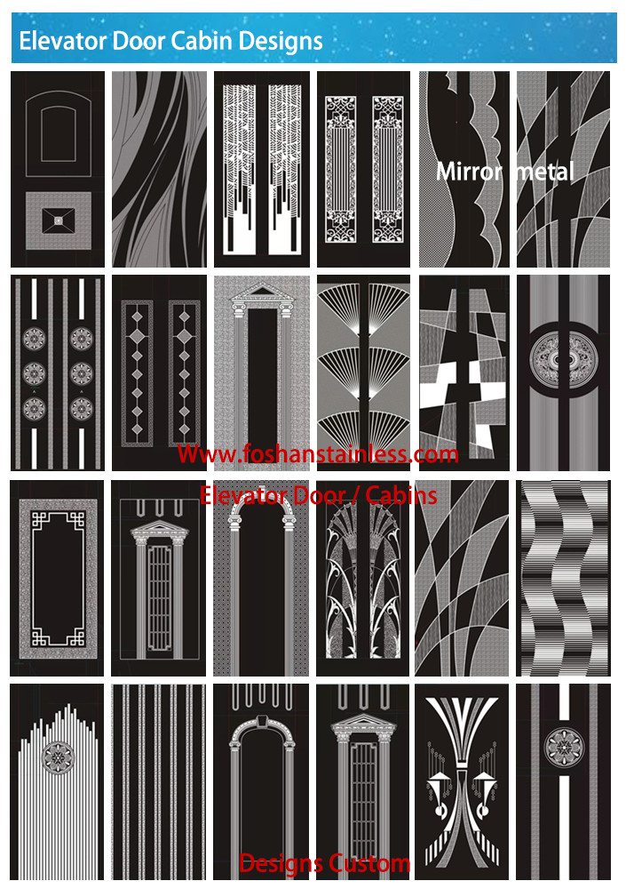 201 304 Cold Rolled Mirror 8k Etched Stainless Steel Color Sheet for Elevator Decoration