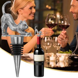 China Custom Wine Stopper Animal Dog Cat Metal Bottle Stoppers For Wine Champagne Gifts wholesale