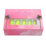Customize logo printed pink press on nail packaging box Cheap packaging box with