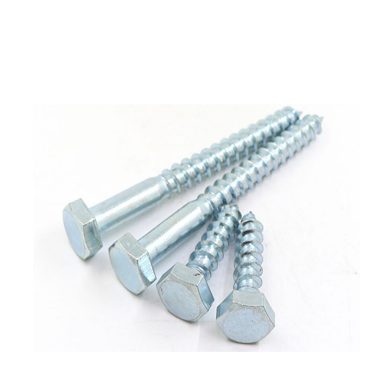 Zinc Plated Grade 4.8 8.8 Galvanized Coach Lag Screw DIN571 Hexagon Head Wood Screw