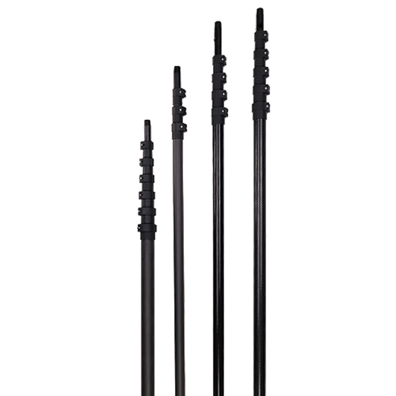 12K Camera Carbon Fiber Telescopic Pole 10ft With Anti Pinch Clamp