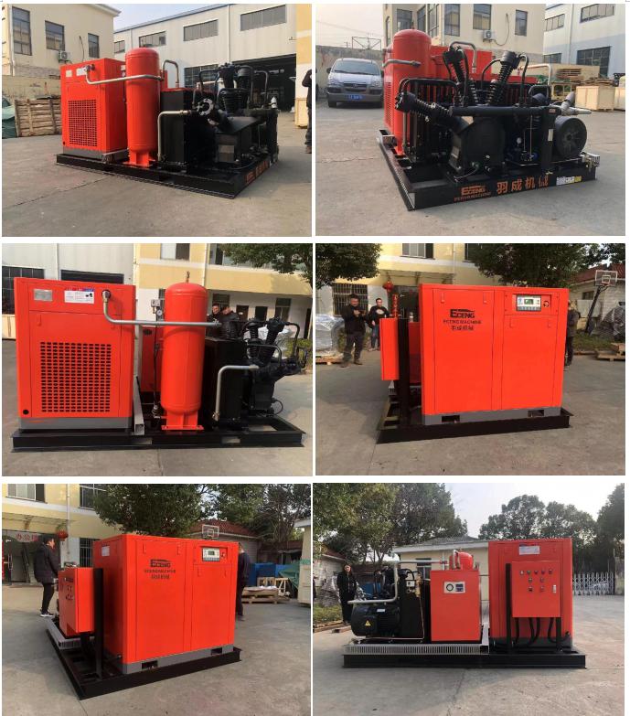 High Pressure Screw Air Compressor 40bar 10.0m3 / Min 105kw With Booster Combined