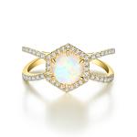 Art Unique 925 Sterling Silver Natural Blue Raw Moonstone Ring Moonstone Jewelry