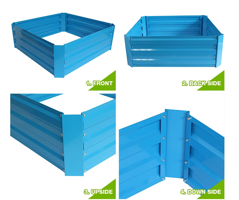 80x60x30cm Anti-Rusting Raised Metal Square Raised Garden Bed Kit
