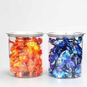 China Wide Mouth Plastic Food Storage Jars PET Dia65mm Clear Nuts Plastic Candy Canisters wholesale