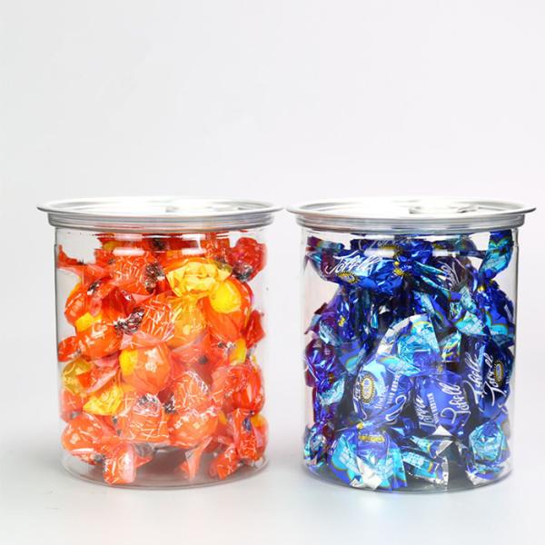 Wide Mouth Plastic Food Storage Jars PET Dia65mm Clear Nuts Plastic Candy
