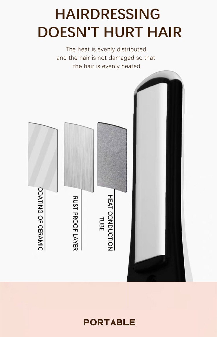 BM138 white portable titanium gold aluminum plate hair straightener hair efficiency