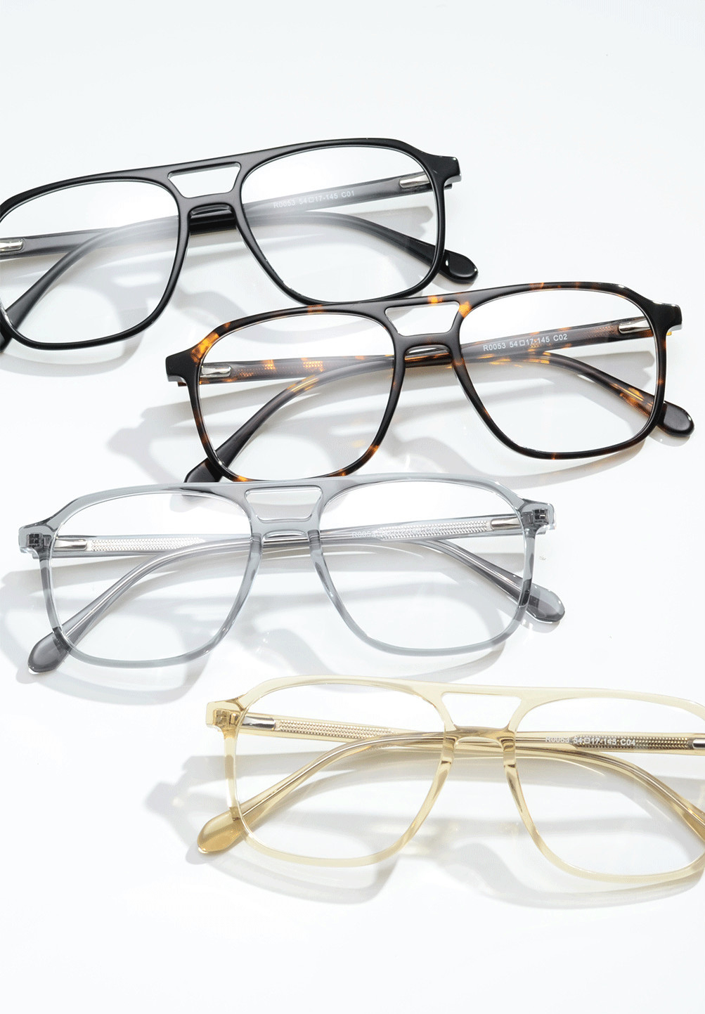 4 Colors Acetate Frame Optical Glasses Large Square Non Prescription
