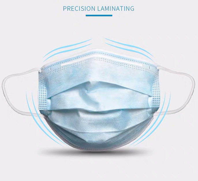 Bfe 99 Earloop Disposable Dust Mask 3 Ply Non Woven Face Mask Splash Resistant