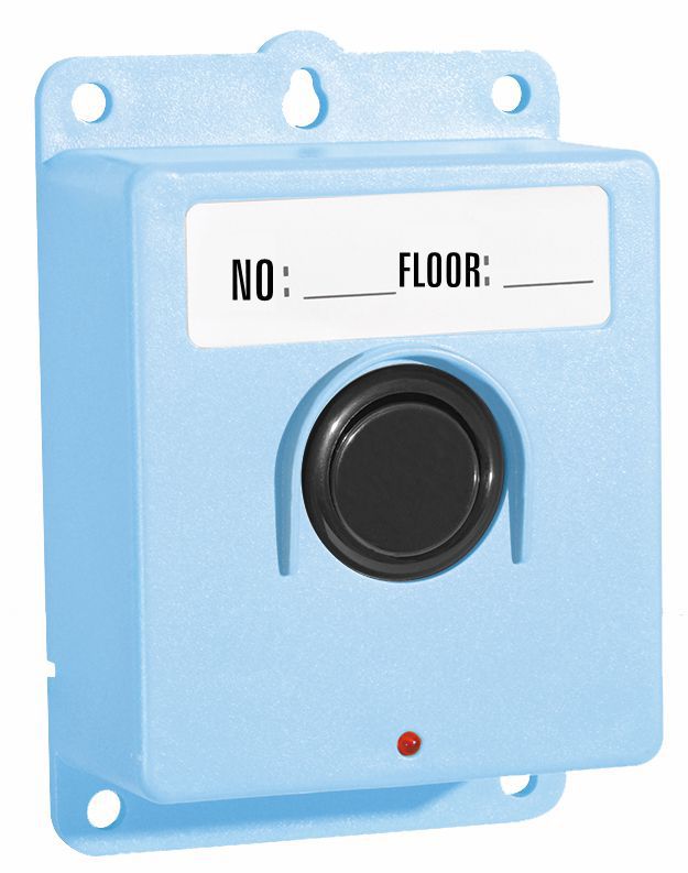 Construction Floor Staff press Emergency Call Button to get service from Material Hoist Operator