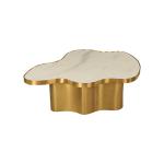 Living Room Stainless Steel Central Coffee Table Bright Gold Satin Finish