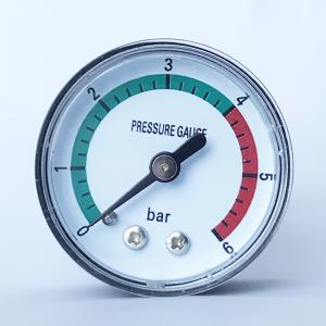 China 40mm Black Steel Case 6 bar Brass Wetted Parts Utility Pressure Gauge wholesale