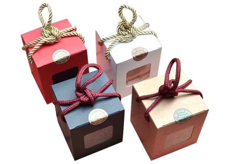Christmas Gifts Cardboard Box With Handles CMYK PMS With Window