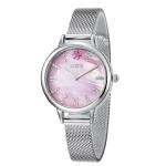 Alloy MOP Dial Steel Mesh Band Watch Women With Japan Quartz Movement