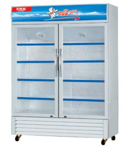 China Vertical 2 Glass Door Display Freezer R134a Refrigerant wholesale