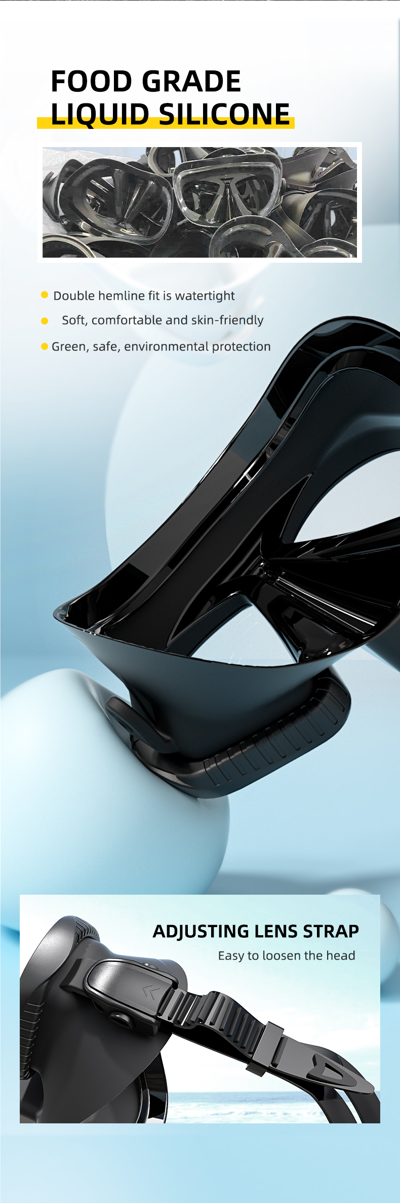 PC Frame Camera Mount Optical Scuba Mask For Underwater Diving