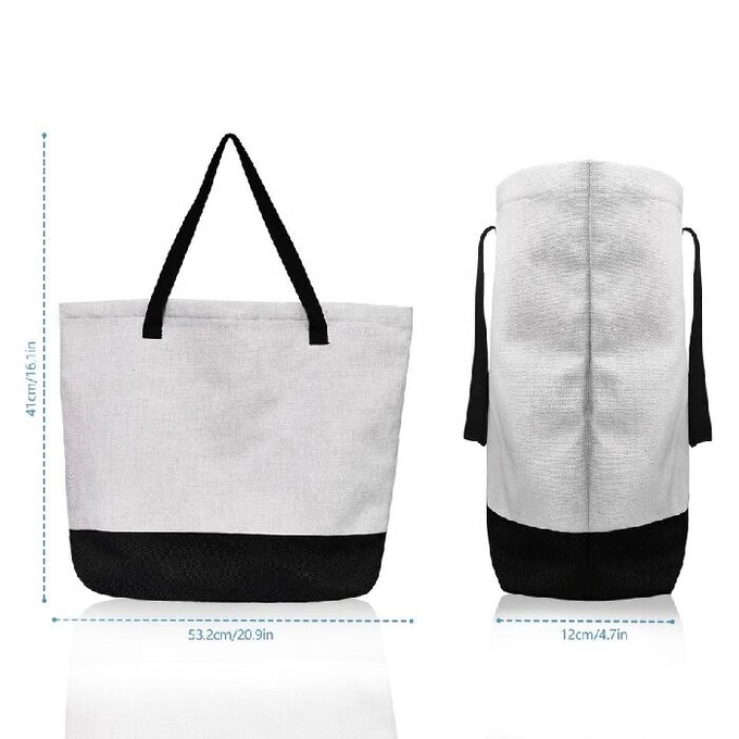 Personalized Large Capacity Eco Friendly Sublimation Linen Shoulder Tote Bag For Sublimation Photo Printing