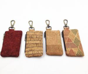 China 2017 Hot Sale Colored/ Natural Cork Coin Pouches with Brass Zipper wholesale