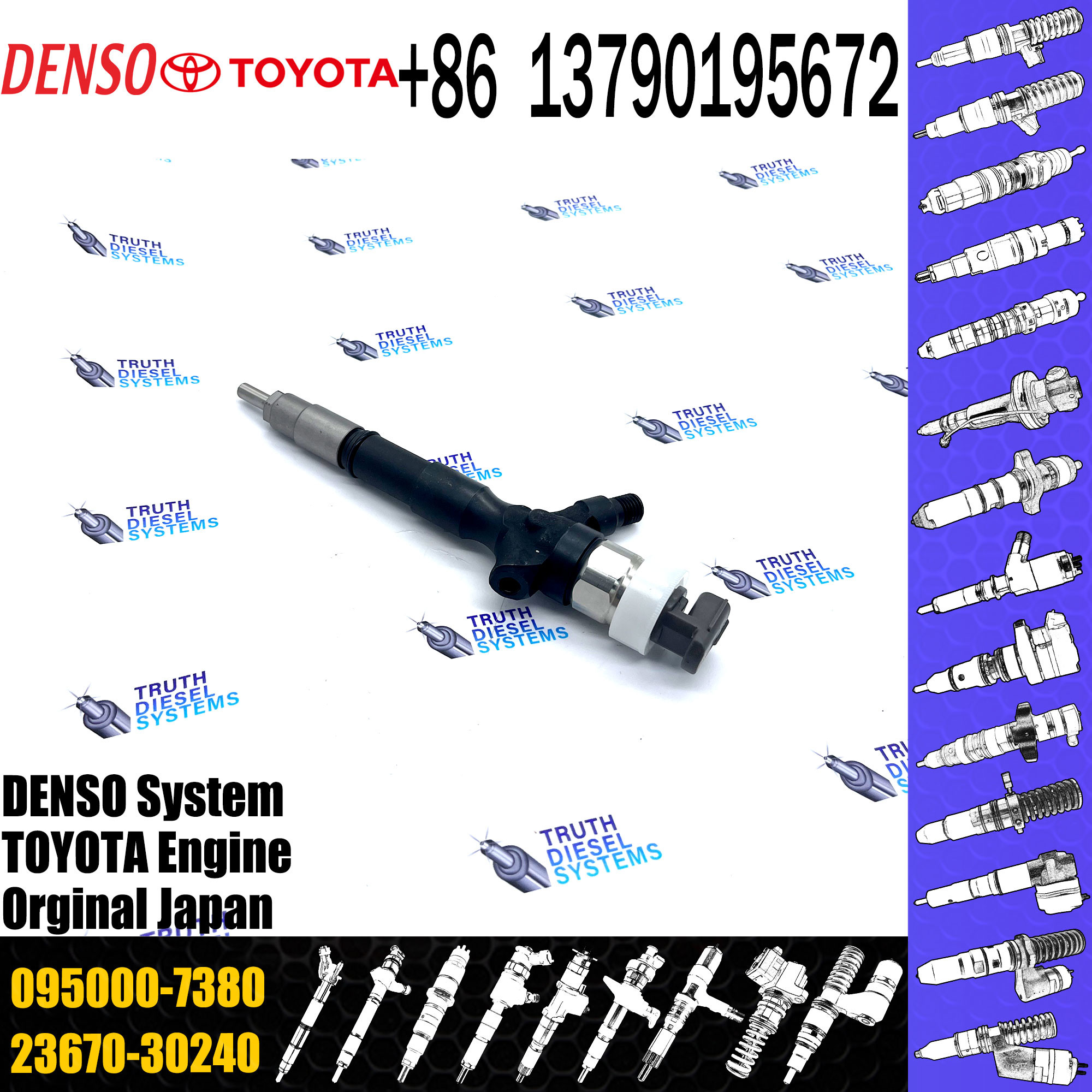 common rail injector 095000-5930 for toyota truck diesel pump injector 23670-09060 for toyota high pressure engine