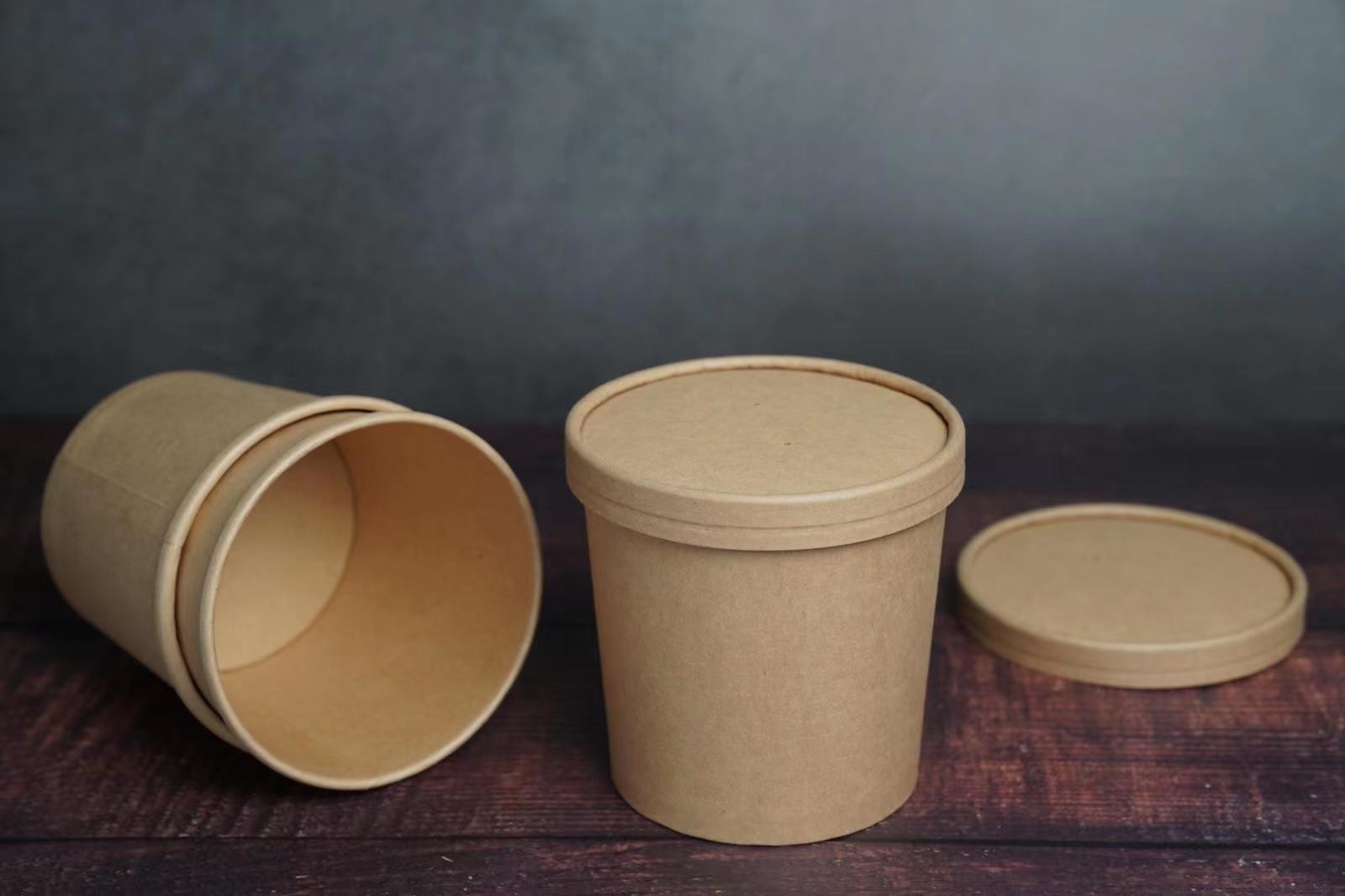 Microwavable Disposable Biodegradable Soup Cups With Paper Lids