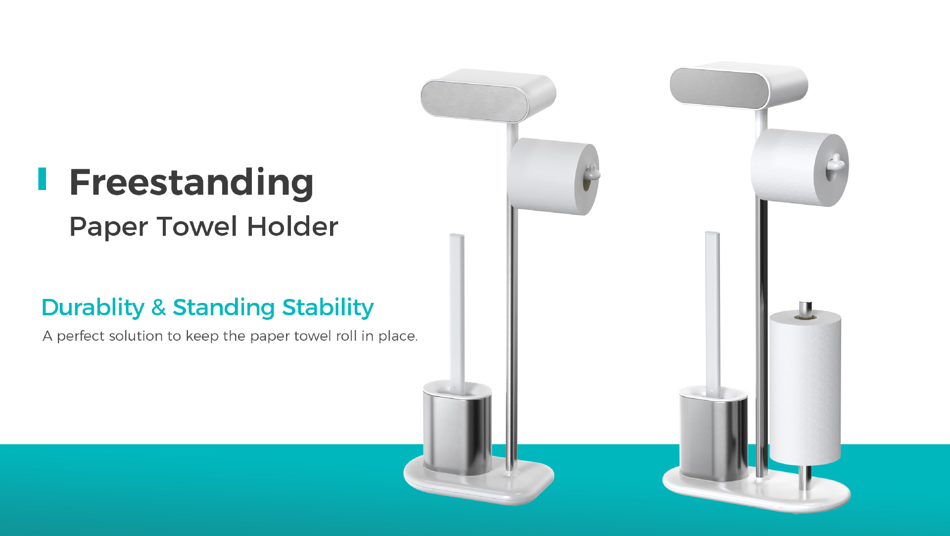 Stainless Steel Compact Bathroom Paper Holder Standing Type Bathroom Tissue Holder