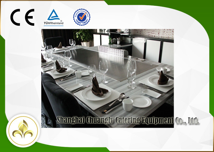 Exhaust Purifier 8 Seat Teppanyaki Grill Table Japanese Restaurant Grill Table