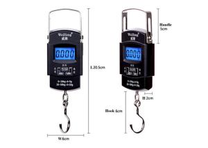 China Flexible Handle Hanging Gram Scale , Blue Backlit Hanging Weight Scale wholesale