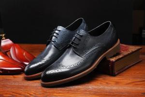 China Classic Style Derby Black Dress Up Shoes , Retro Men Dress Oxford Shoes wholesale