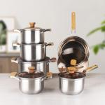 Amazon Multifunctional Kitchen Cookware Silver Cooking Pot Set Stainless Steel